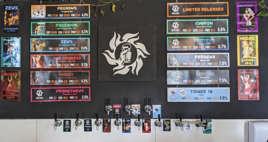 Helios Brewing bar and taps